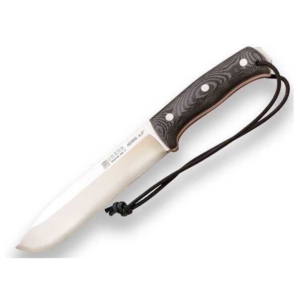 JOKER KNIVES Nomad 6.5" Camp Knife Black Micarta Handle with Firesteel