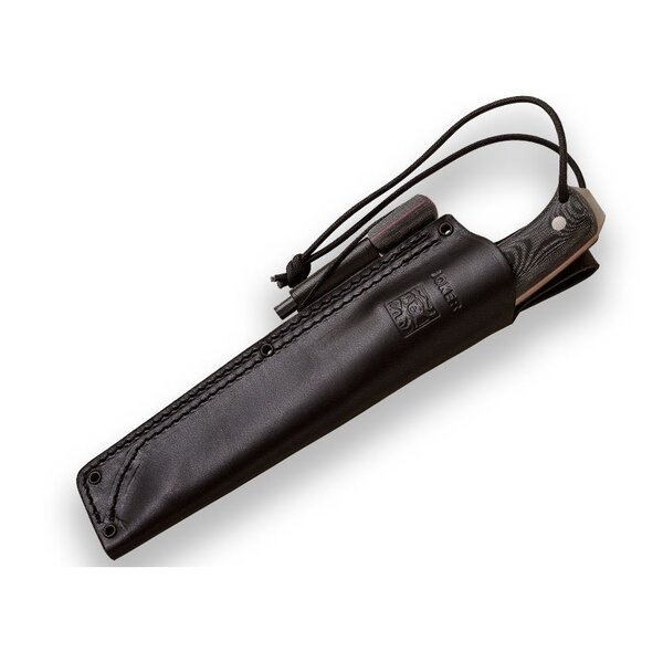 JOKER KNIVES Nomad 6.5" Camp Knife Black Micarta Handle with Firesteel