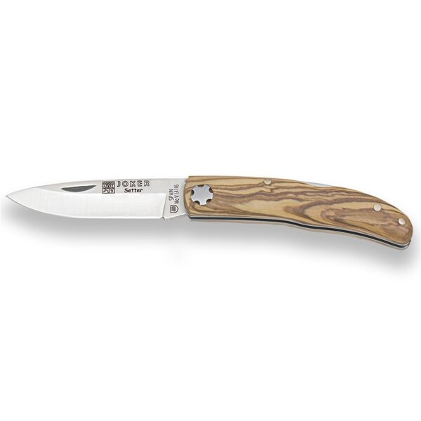 JOKER KNIVES Setter Olive Wood Handle 2.75"