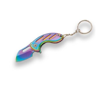 JOKER KNIVES Rainbow Handle Keychain