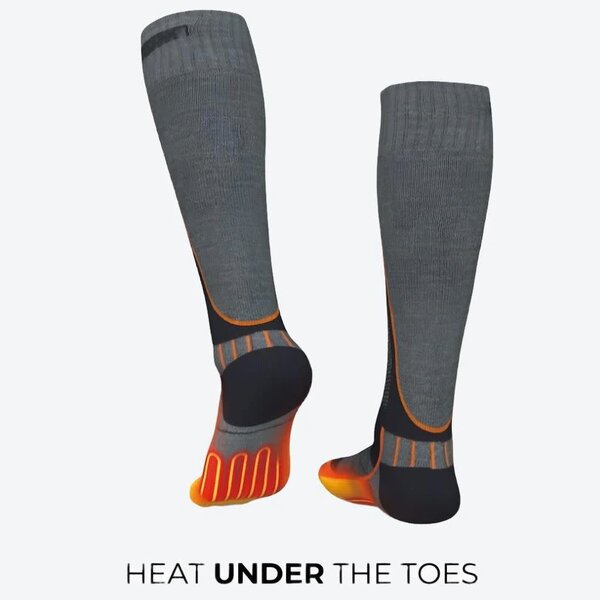 FIELDSHEER Men's Premium Merino Heated Sock 3.7V Dark Grey