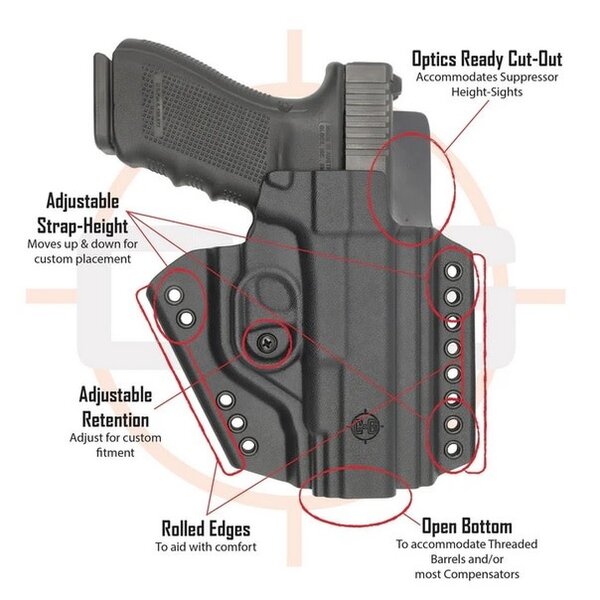 C&G HOLSTERS  SIG P320/Compact 9/40 DENALI Chest Mounted Kydex Holster System XL-4XL