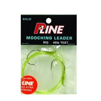 P-LINE Salmon Mooching Leader Solid Tie 40Lb 5/0-6/0 w/CXX Grn Strength