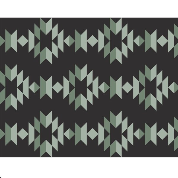KUMA Monterrey Boho Outdoor Mat - 12' x 9' (10 sqm) - Sage/Black