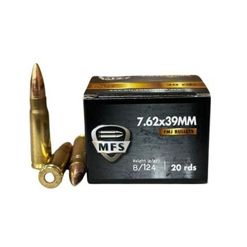 MFS Raug 7.62x39 124gr FMJ Brass Case 20ct