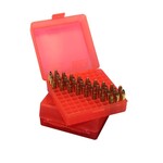 MTM Ammo Box 100rd Flip-Top P-100 Series  22 Mag-17 HMR Clear Red