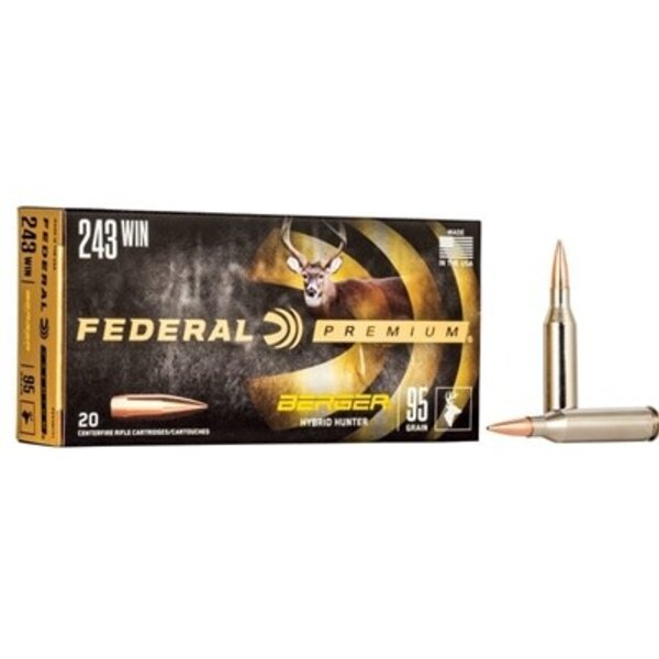 FEDERAL 243 Win 95gr Berger Hybrid Hunter 20ct