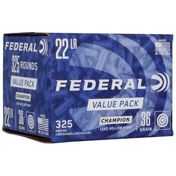 FEDERAL 22 LR 36gr Champion Lead HP 325ct — Bartons Big Country