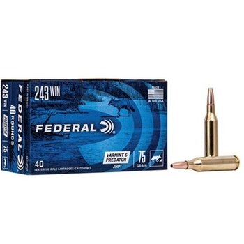 FEDERAL 243 Win 75gr Varmint & Predator JHP 40ct