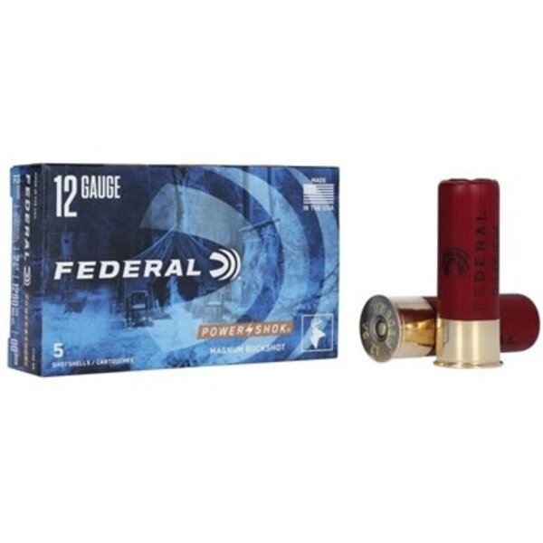 FEDERAL 12ga 2-3/4" 00 Buck Mag Power Shok 5ct
