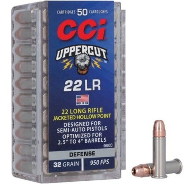 CCI 22 LR Uppercut 32gr Plated JHP 50ct
