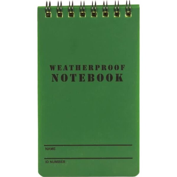 FOX OUTDOOR Military Style Weatherproof Notebook 3x5" ODG 6pk