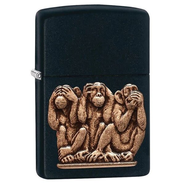 FOX OUTDOOR Zippo Three Monkeys Black