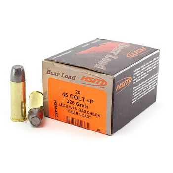 HSM 45 Colt 325gr Hard Lead WFN Gas Check Bear Load 20ct