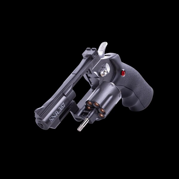 CROSMAN SNR357 CO2 Powered Duyal Ammo Full Metal Snub Nose Air Revolver Black/Grey 400fps