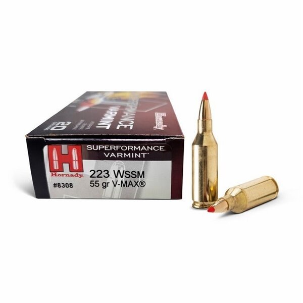 HORNADY 223 WSSM 55gr V-Max Superformance Varmint 20ct