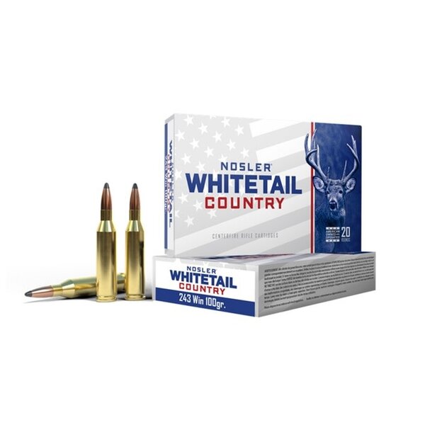 NOSLER 243 Win 100gr Solid Base Whitetail Country 20ct