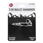 5.56 Bullet Stainless Steel Carabiner with Split Ring (1/2" x 2.25")