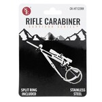 Rifle Stainless Steel Carabiner with Split Ring (1" x 3")