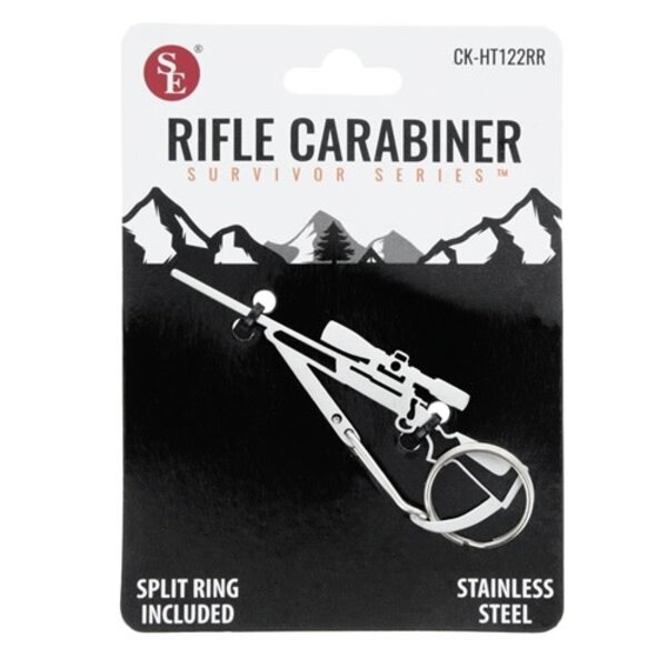 Rifle Stainless Steel Carabiner with Split Ring (1" x 3")