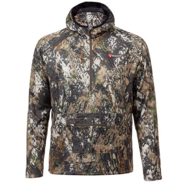 HUNTWORTH Shelton Midweight Grid Fleece Face Mask 1/2 Zip Hoodie Vertek