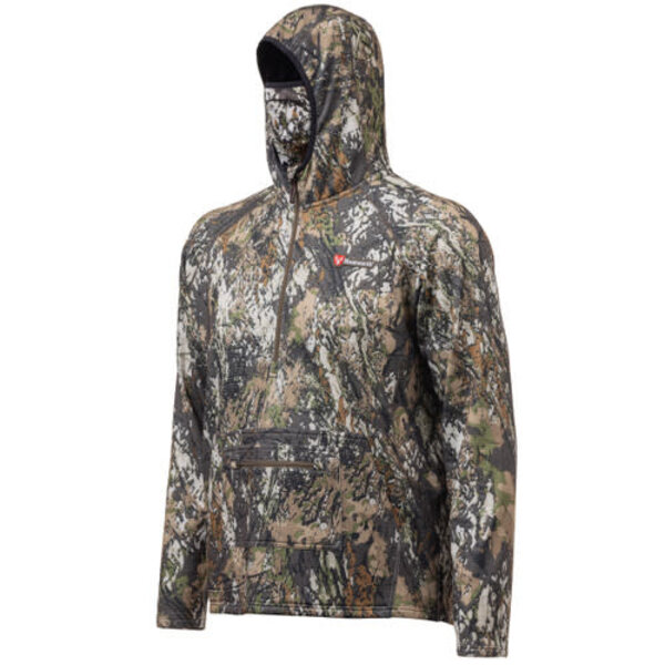 HUNTWORTH Shelton Midweight Grid Fleece Face Mask 1/2 Zip Hoodie Vertek