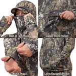 HUNTWORTH Shelton Midweight Grid Fleece Face Mask 1/2 Zip Hoodie Vertek