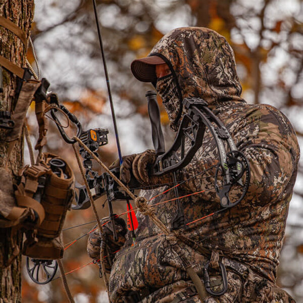 HUNTWORTH Shelton Midweight Grid Fleece Face Mask 1/2 Zip Hoodie Vertek