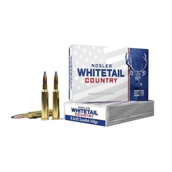 NOSLER 6.5x55 Swedish 140gr SB SP Whitetail Country RN 20ct
