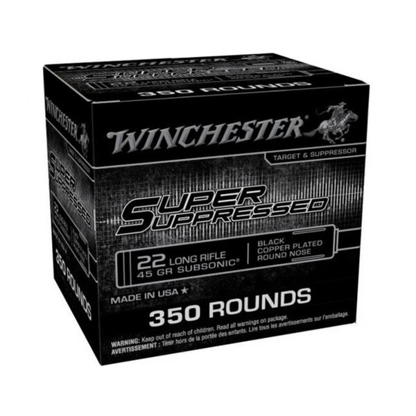 WINCHESTER Super Suppressed 22 LR 45gr Black Copper Plated RN 350ct