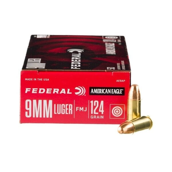 FEDERAL 9mm Luger 124gr American Eagle FMJ 50ct