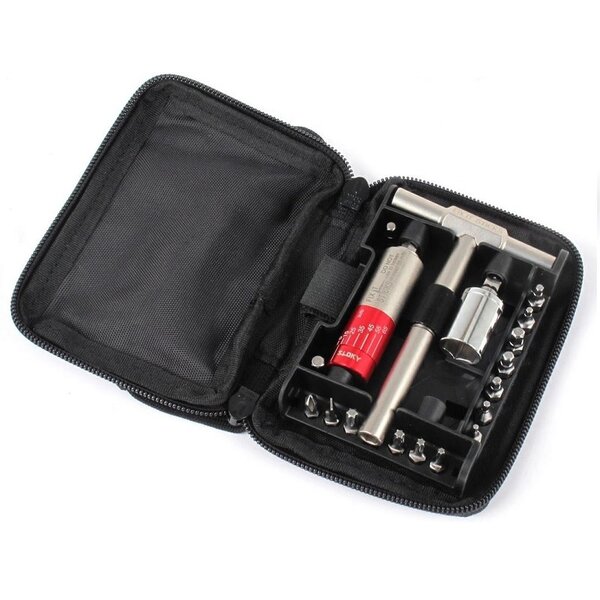 FIX IT STICKS 15-65 in-lbs Multi-Torque Driver Kit w/T-Wrench, 15 Bits, 1/2" Socket & Case