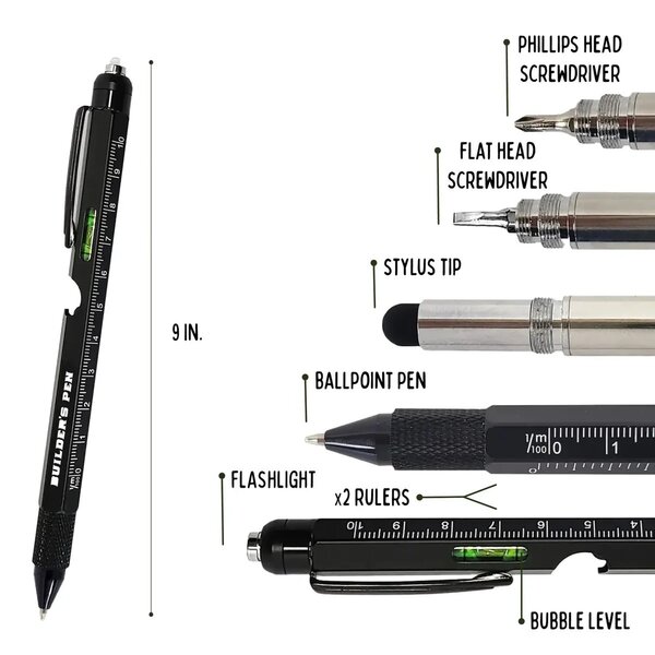 LUCKY JACK Builder's Pen – 9-in-1 Multi-Tool Pen