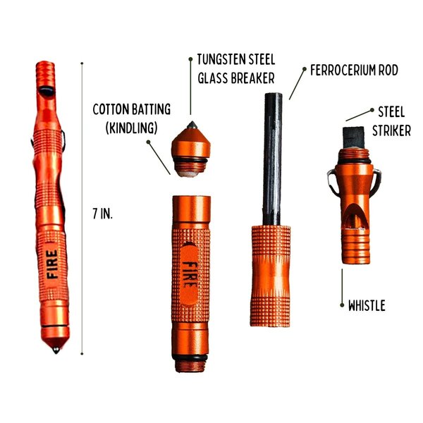 LUCKY JACK Emergency Fire Starter Kit with Whistle
