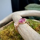 14K Rose Gold Pink Sapphire with Rose Quartz and Diamond Ring