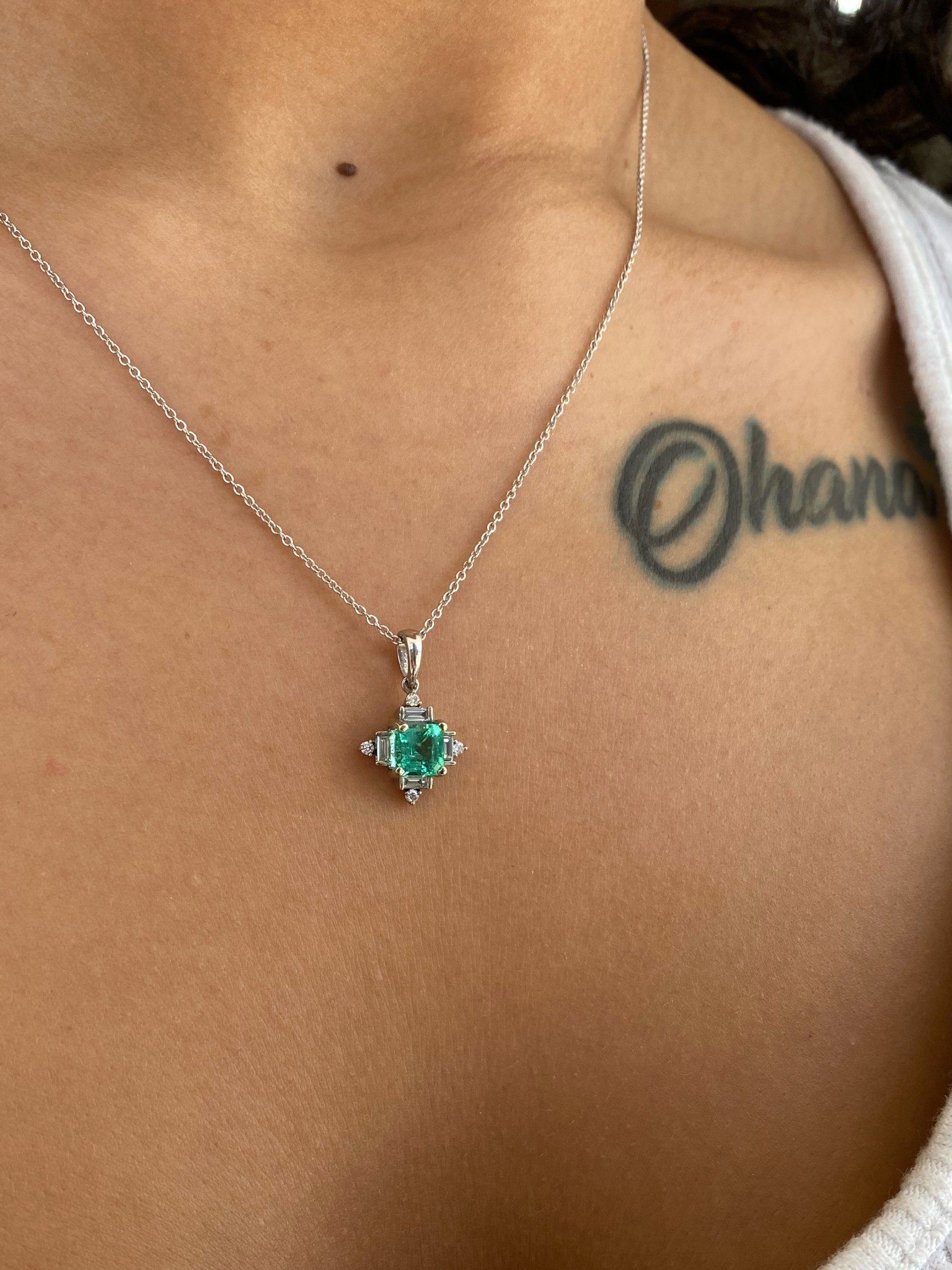 Zambia Emerald and Diamond Necklace