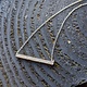 14K White Gold Diamond Bar Necklace 18 inch chain