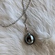 14K White Gold Black Pearl Necklace 18 inch chain