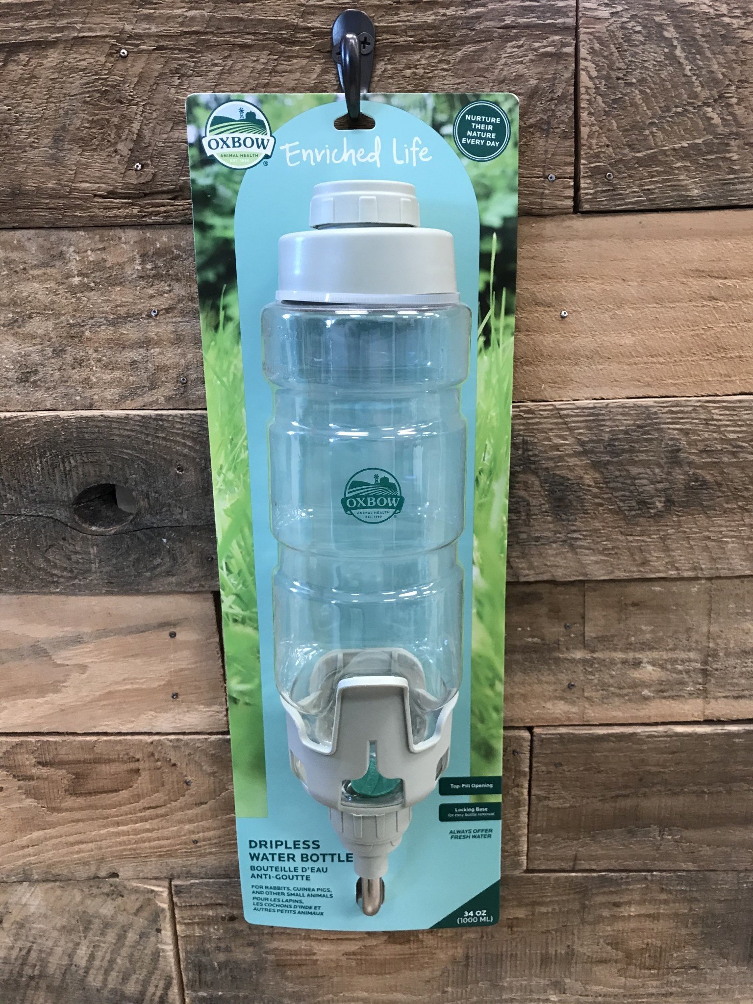 Oxbow Dripless Water Bottle 34oz Pet Supply Port