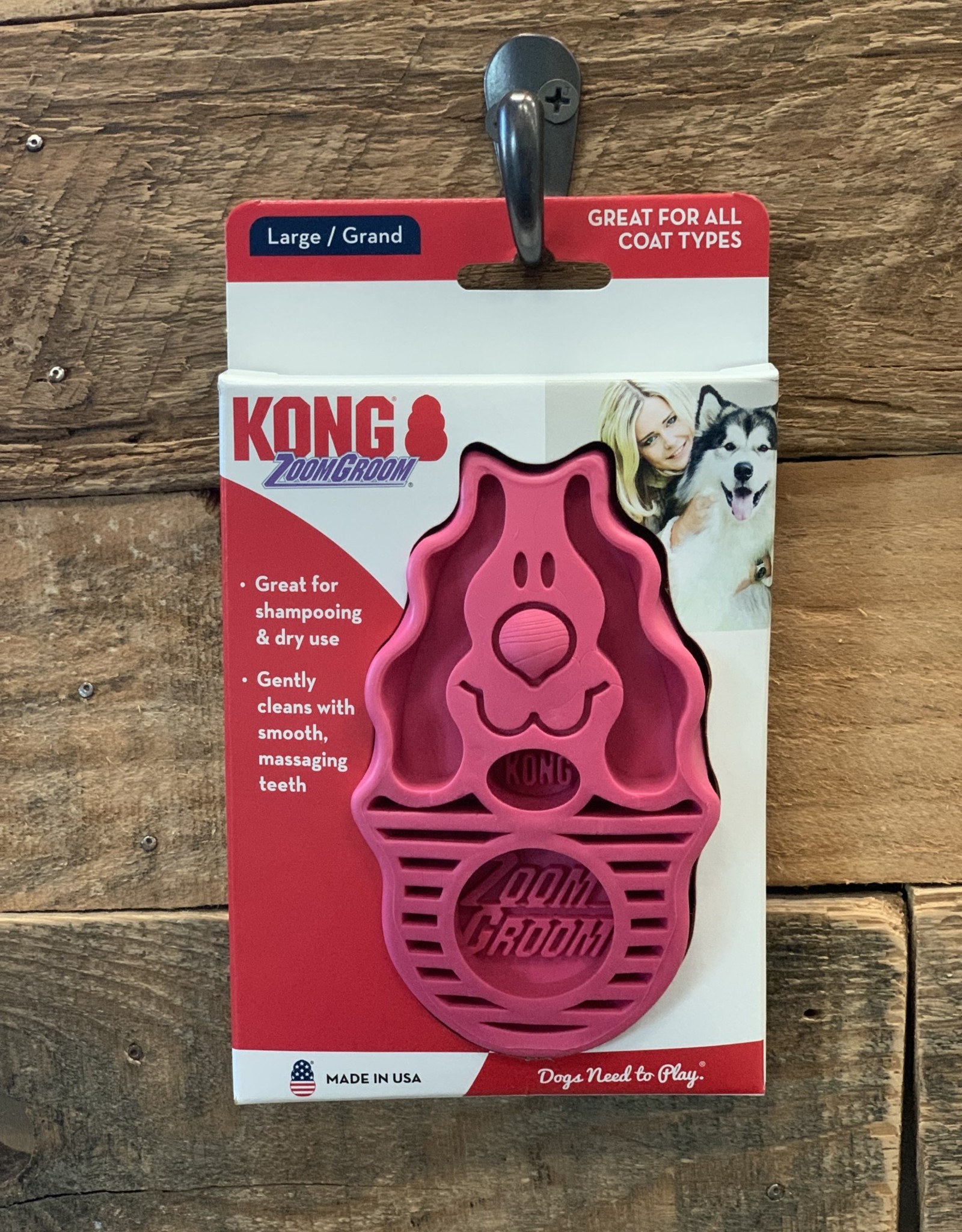 Kong Zoom Groom - Raspberry