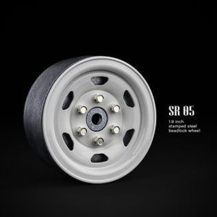 Gmade GMA 70506 1.9 SR05 Beadlock Wheels (Gloss White)  STEELIES (2)