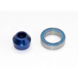 TRAXXAS TRA 6893X Bearing adapter, 6160-T6 aluminum (blue-anodized) (1)/10x15x4mm ball bearing (blue rubber sealed) (1) (for slipper shaft) SLASH RUSTLER STAMPEDE 4X4