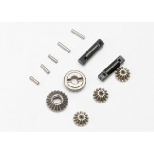 TRA 7082  Gear set, differential (output gears (2)/ spider gears (3))/ differential output shafts (2)/ 1.5x6mm pin (3)/ 1.5x8mm pin (2) 1/16 REVO SUMMIT SLASH