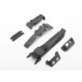 TRAXXAS TRA 7037   Skidplate set, front (1)/ rear (1)/ transmission (1)/ steering servo guards (2) / steering servo cover plate (1) 1/16 REVO SLASH SUMMIT