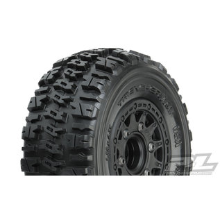 Proline Racing PRO 1190-10 Trencher X SC 2.2"/3.0" All Terrain Tires Mounted for Slash 2wd & Slash 4x4 Front or Rear, Mounted on Raid Black 6x30 Removable Hex Wheels