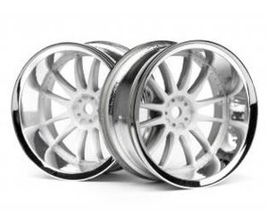 HPI 3285 Work XSA 02C Wheel 26mm Chrome/White (9mm Offset) - The