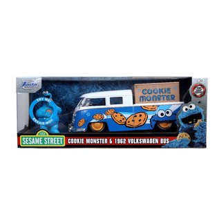 JADA TOYS JAD 31751 HOLLYWOOD RIDES 1963 VW BUS WITH COOKIE MONSTER WITH SOUND