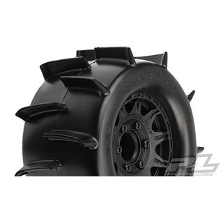 Proline Racing PRO 1186-10 Sand Paw 2.8" Sand Tires Mounted on Raid Black 6x30