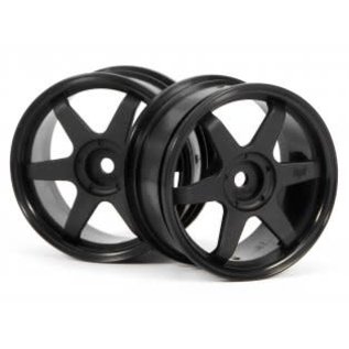 HPI RACING HPI 3836 TE37 26mm BLACK 0mm OFFSET WHEELS (2)