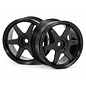 HPI RACING HPI 3836 TE37 26mm BLACK 0mm OFFSET WHEELS (2)